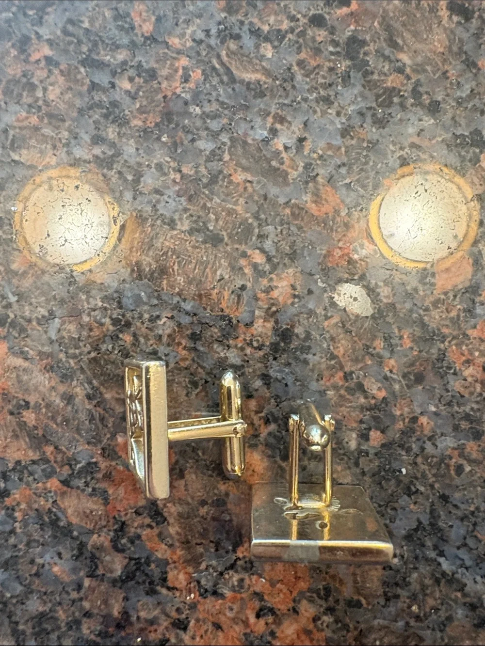 Vtg musical notes cleff Square Gold Tone Cuff Links
